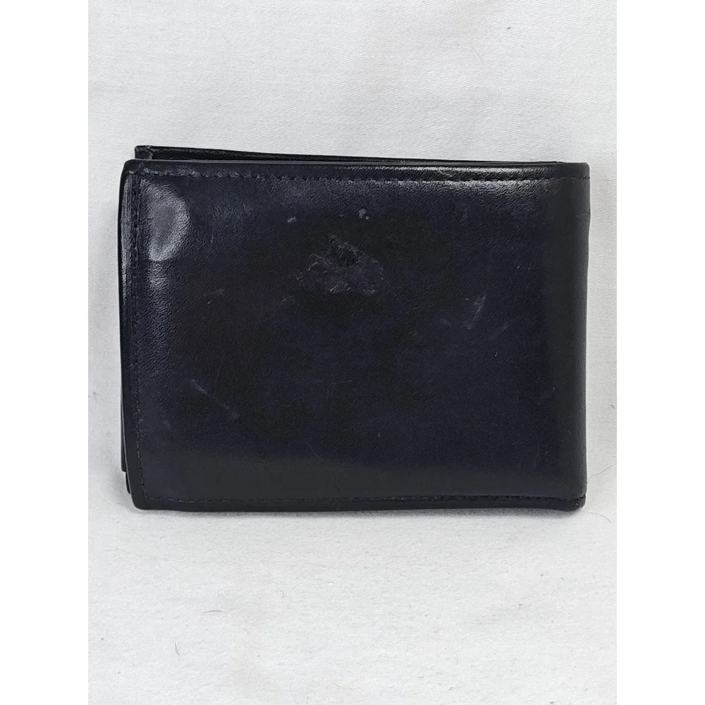 Vintage Rolfs Cowhide Black Leather Bifold Men's Wallet Coins Cards Keys Classic